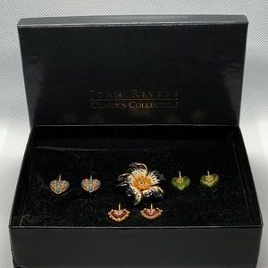 Joan rivers earring and brooch set